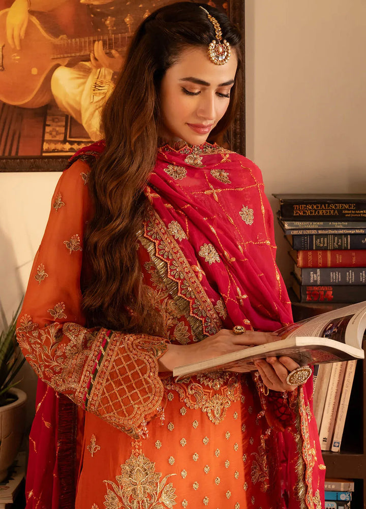 Noor Jahan By Imrozia Embroidered Chiffon Suit Unstitched 3 Piece IMP24NJ I-203 Gul - Luxury Collection