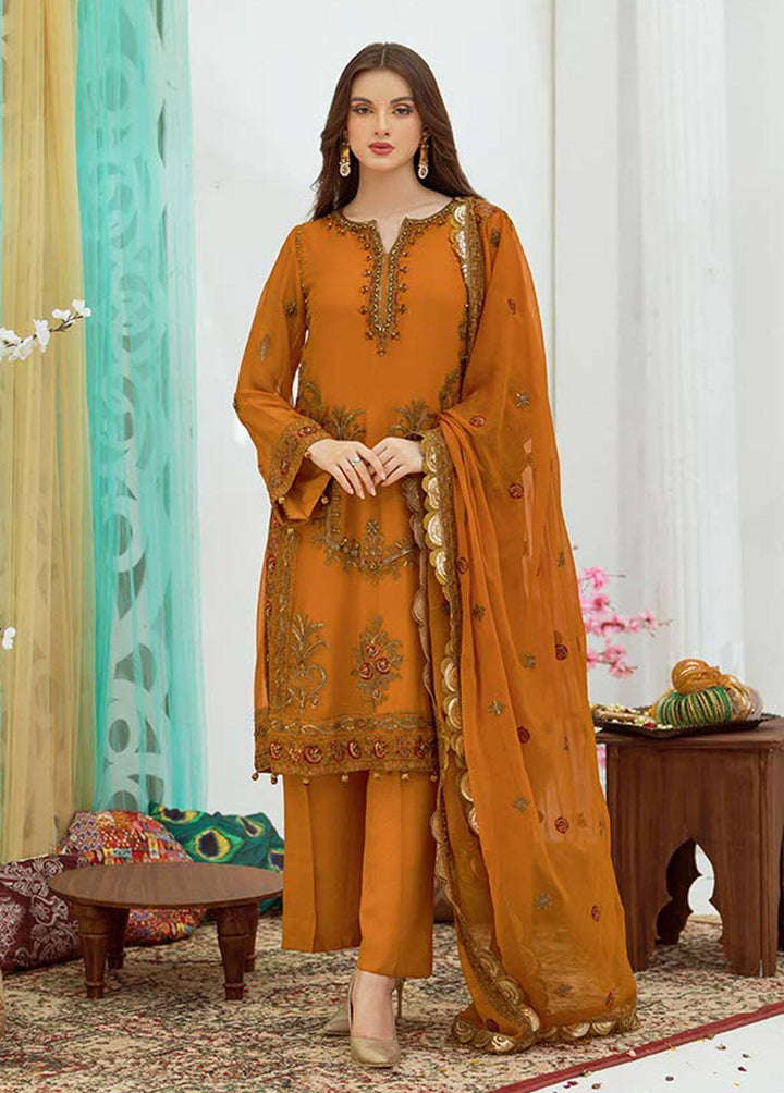 Noor Jahan by Noorma Kaamal Embroidered Chiffon Suits Unstitched 3 Piece NK22NJ NK-C03 - Luxury Collection