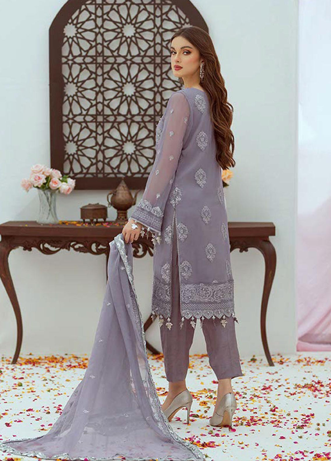Noor Jahan by Noorma Kaamal Embroidered Chiffon Suits Unstitched 3 Piece NK22NJ NK-C04 - Luxury Collection