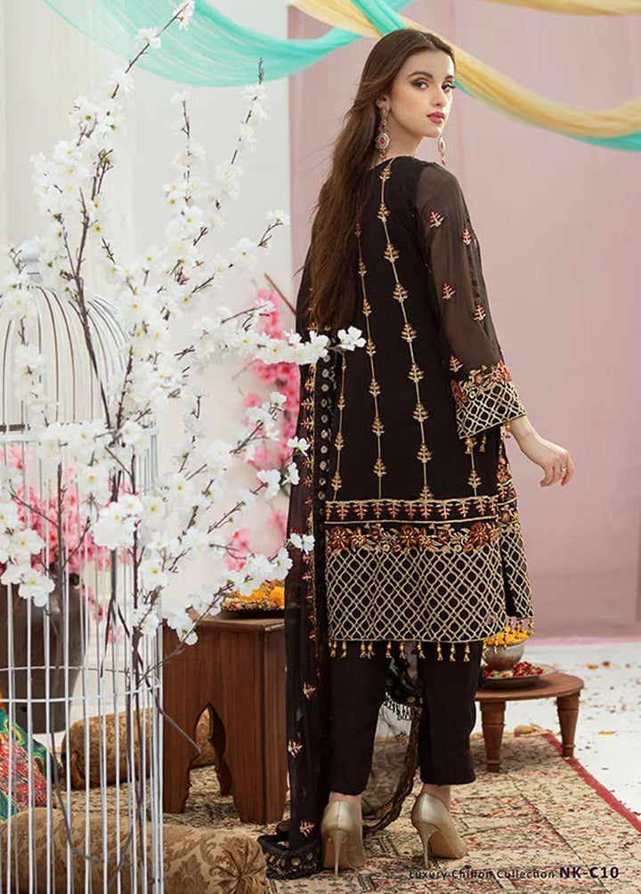 Noor Jahan by Noorma Kaamal Embroidered Chiffon Suits Unstitched 3 Piece NK22NJ NK-C10 - Luxury Collection