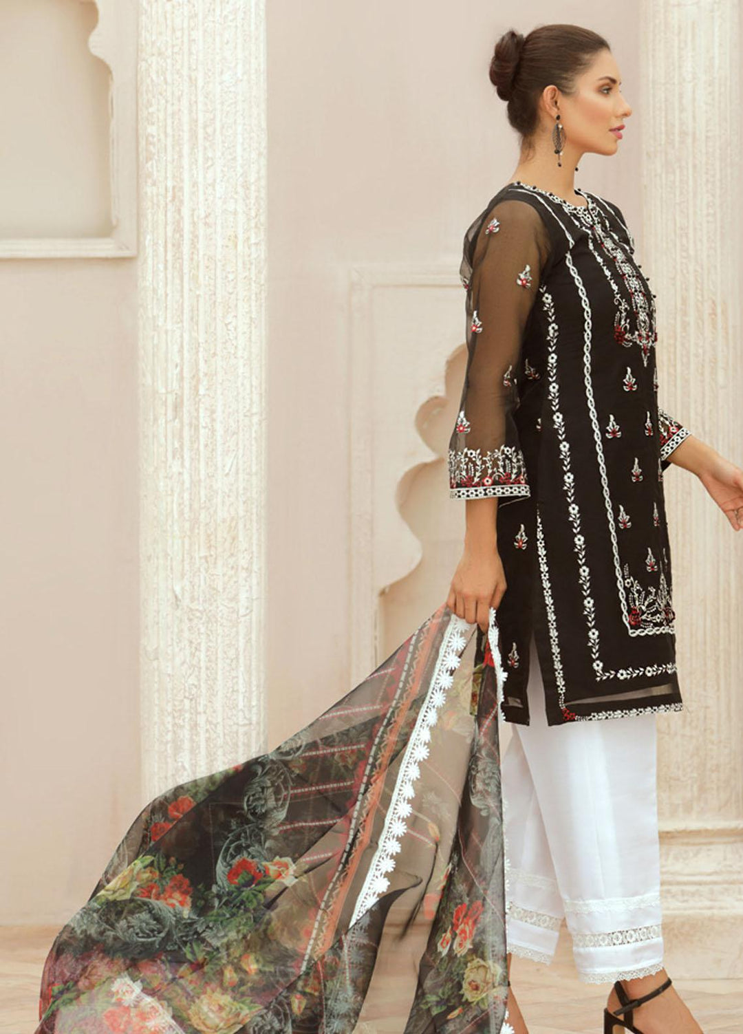 Tehwaar by Noorma Kaamal Embroidered Organza Suits Unstitched 3 Piece NK22T NK-O-T-10 - Luxury Collection