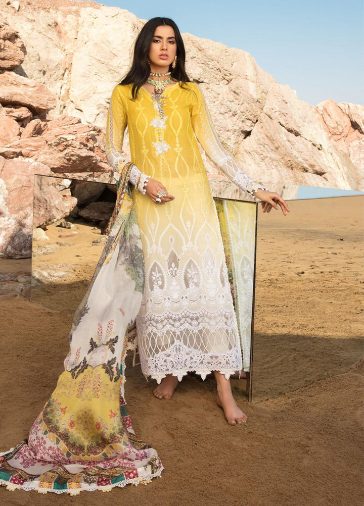 Noor by Saadia Asad Embroidered Lawn Suits Unstitched 3 Piece SA21NL 10A - Luxury Collection