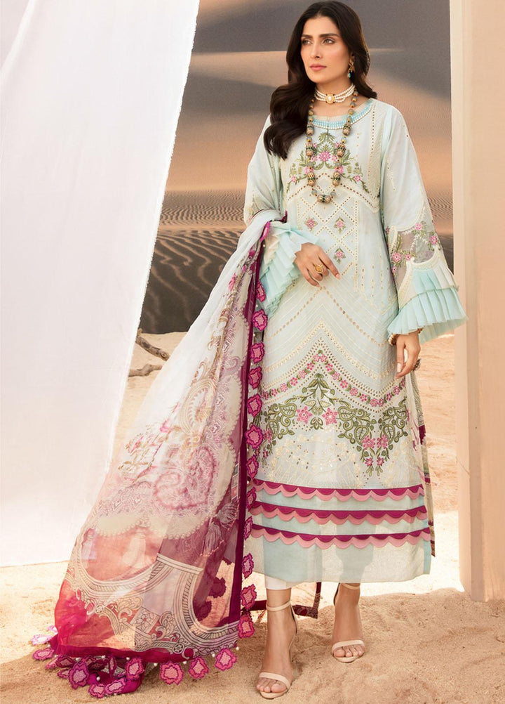 Noor by Saadia Asad Embroidered Lawn Suits Unstitched 3 Piece SA21NL 1B - Luxury Collection