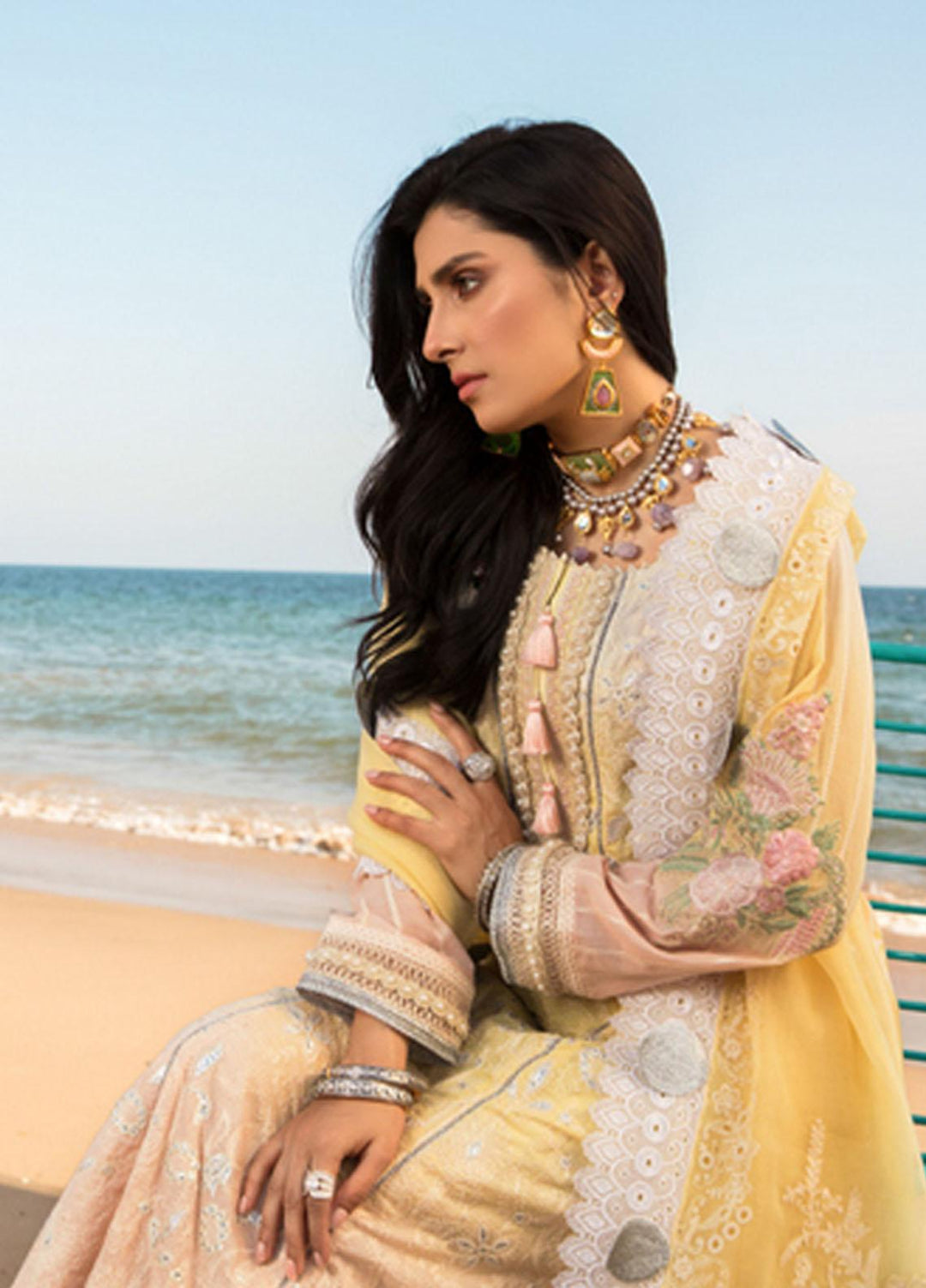 Noor by Saadia Asad Embroidered Lawn Suits Unstitched 3 Piece SA21NL 2A - Luxury Collection