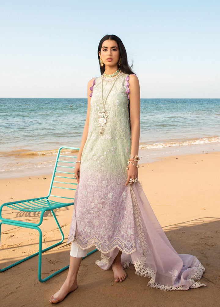 Noor by Saadia Asad Embroidered Lawn Suits Unstitched 3 Piece SA21NL 2B - Luxury Collection