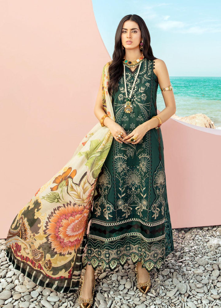 Noor by Saadia Asad Embroidered Lawn Suits Unstitched 3 Piece SA21NL 3B - Luxury Collection