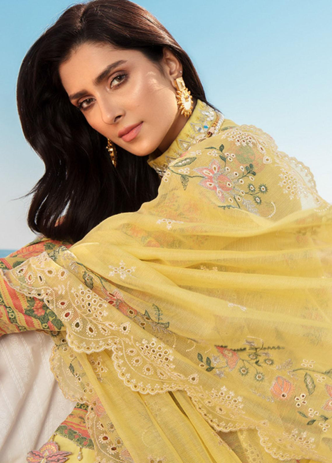 Noor by Saadia Asad Embroidered Lawn Suits Unstitched 3 Piece SA21NL 5B - Luxury Collection