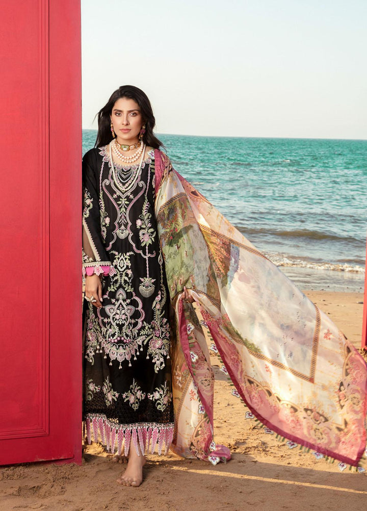 Noor by Saadia Asad Embroidered Lawn Suits Unstitched 3 Piece SA21NL 8B - Luxury Collection