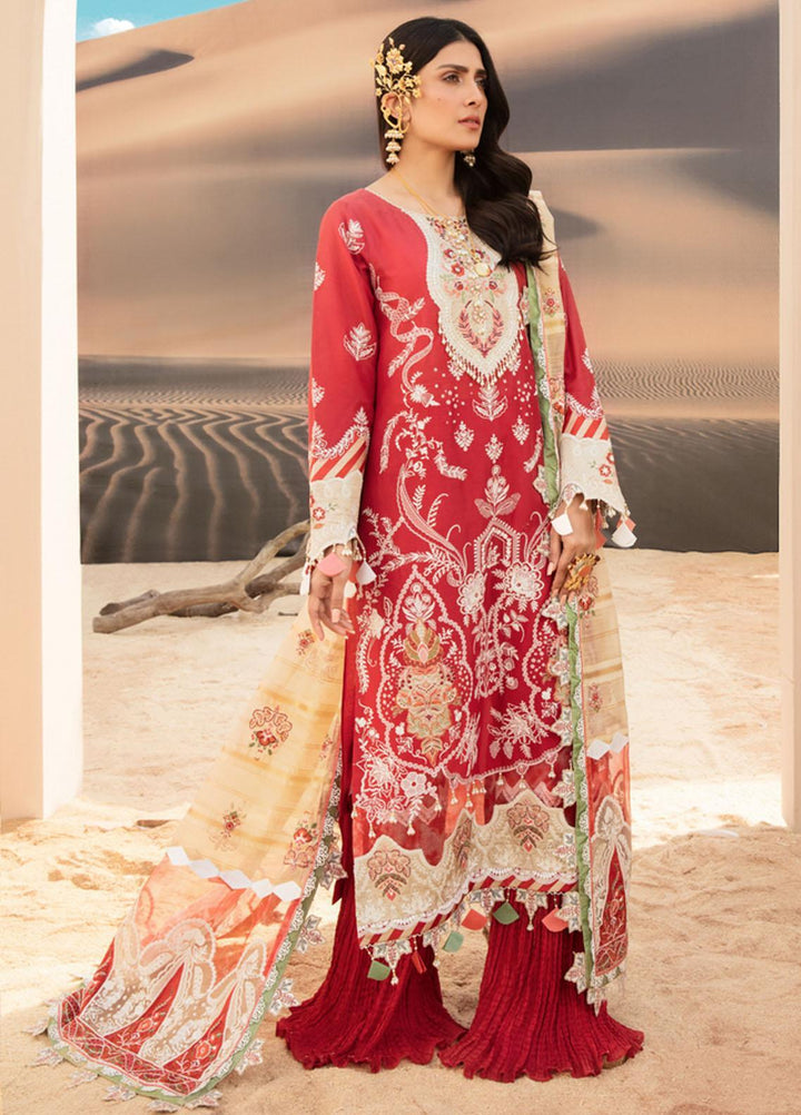 Noor by Saadia Asad Embroidered Lawn Suits Unstitched 3 Piece SA21NL 9A - Luxury Collection