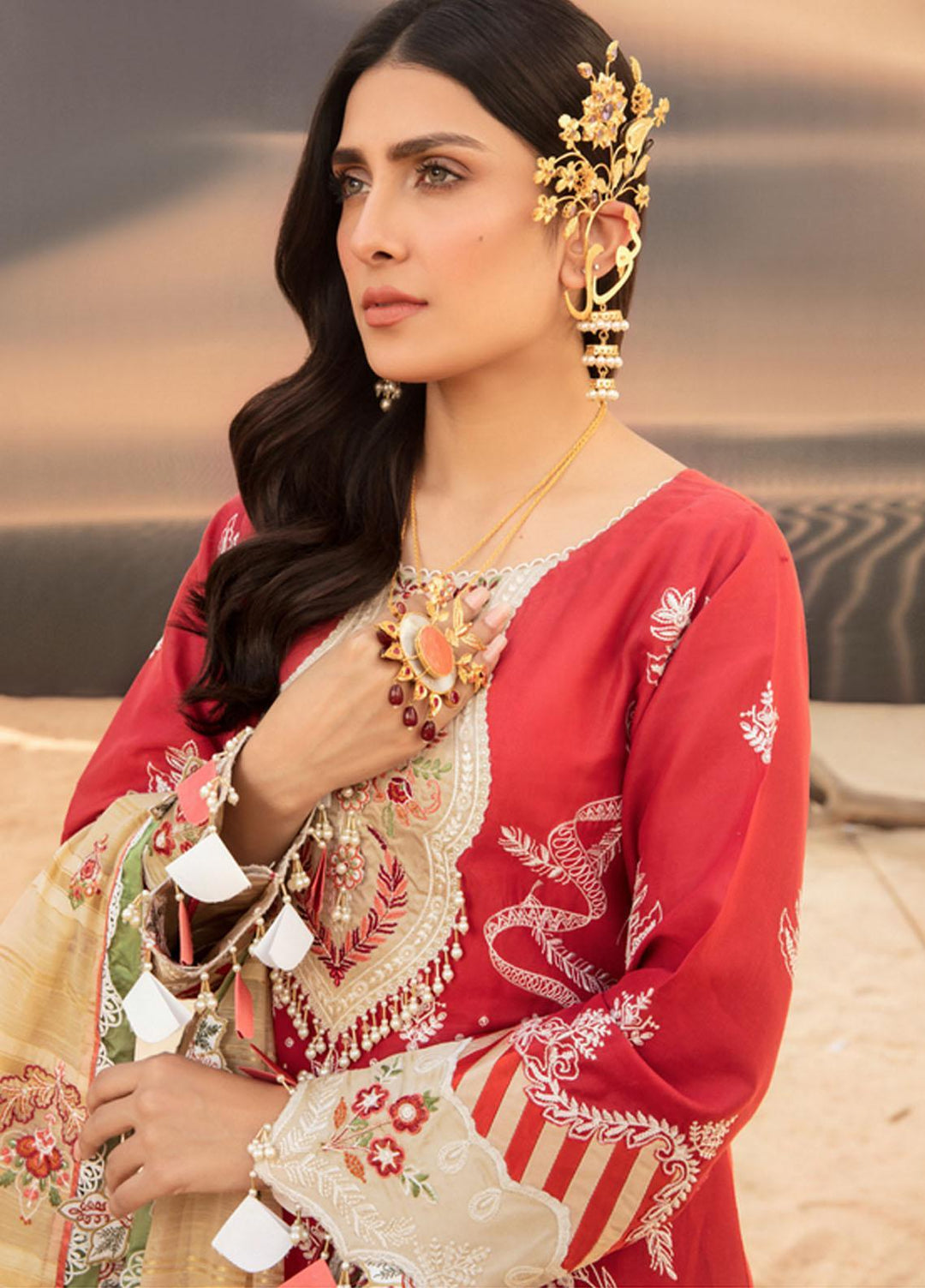 Noor by Saadia Asad Embroidered Lawn Suits Unstitched 3 Piece SA21NL 9A - Luxury Collection