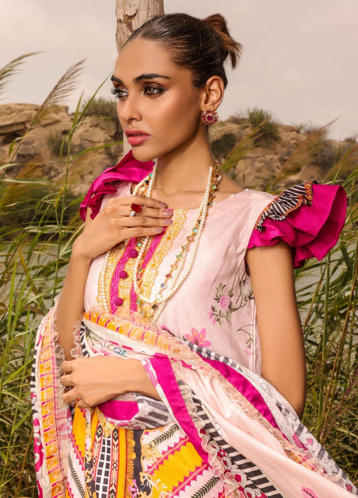 Noor Rani by Daud Abbas Printed Lawn Suits Unstitched 3 Piece DA22NR-2 D-1019 Gull - Summer Collection