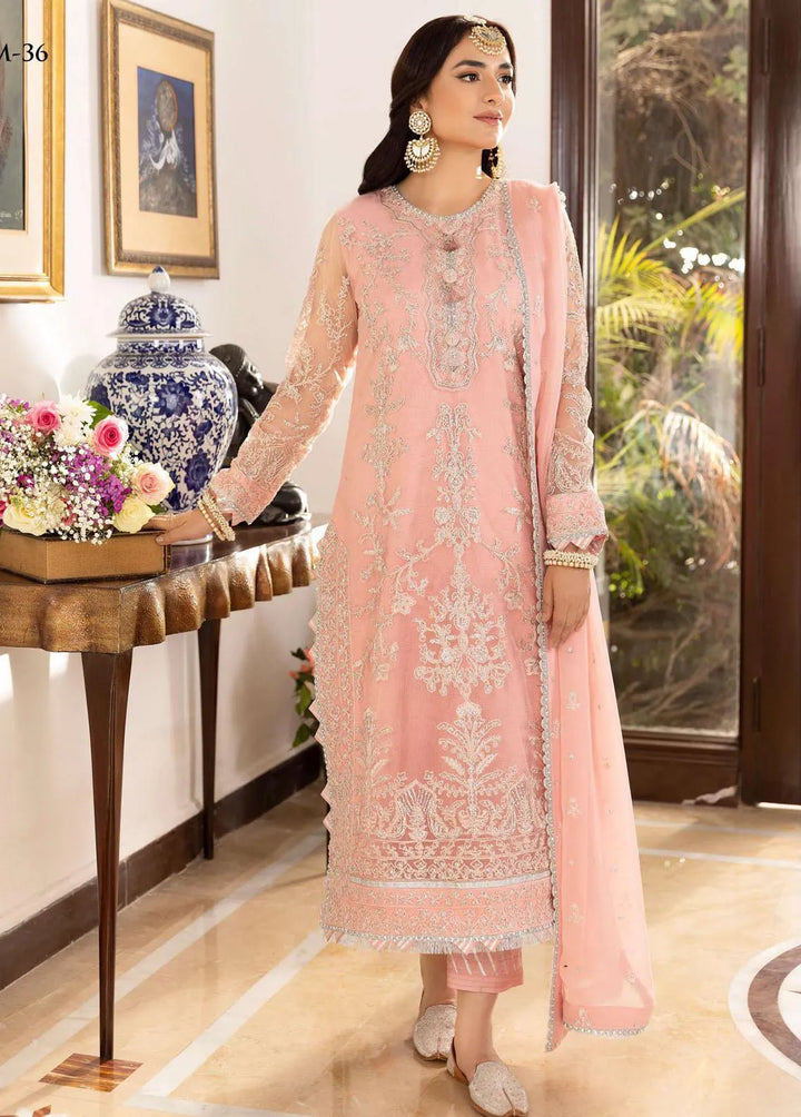 Noorie x Maahru x Meerab By Asim Jofa Embroidered Unstitched Suit 3 Piece AJ23NMM AJSM-36 - Festive Collection