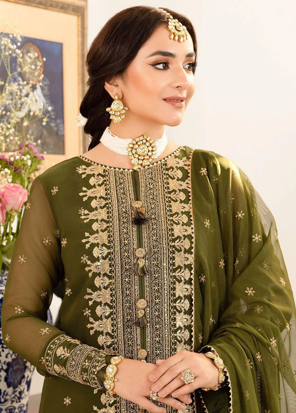 Noorie x Maahru x Meerab By Asim Jofa Embroidered Unstitched Suit 3 Piece AJ23NMM AJSM-43 - Festive Collection