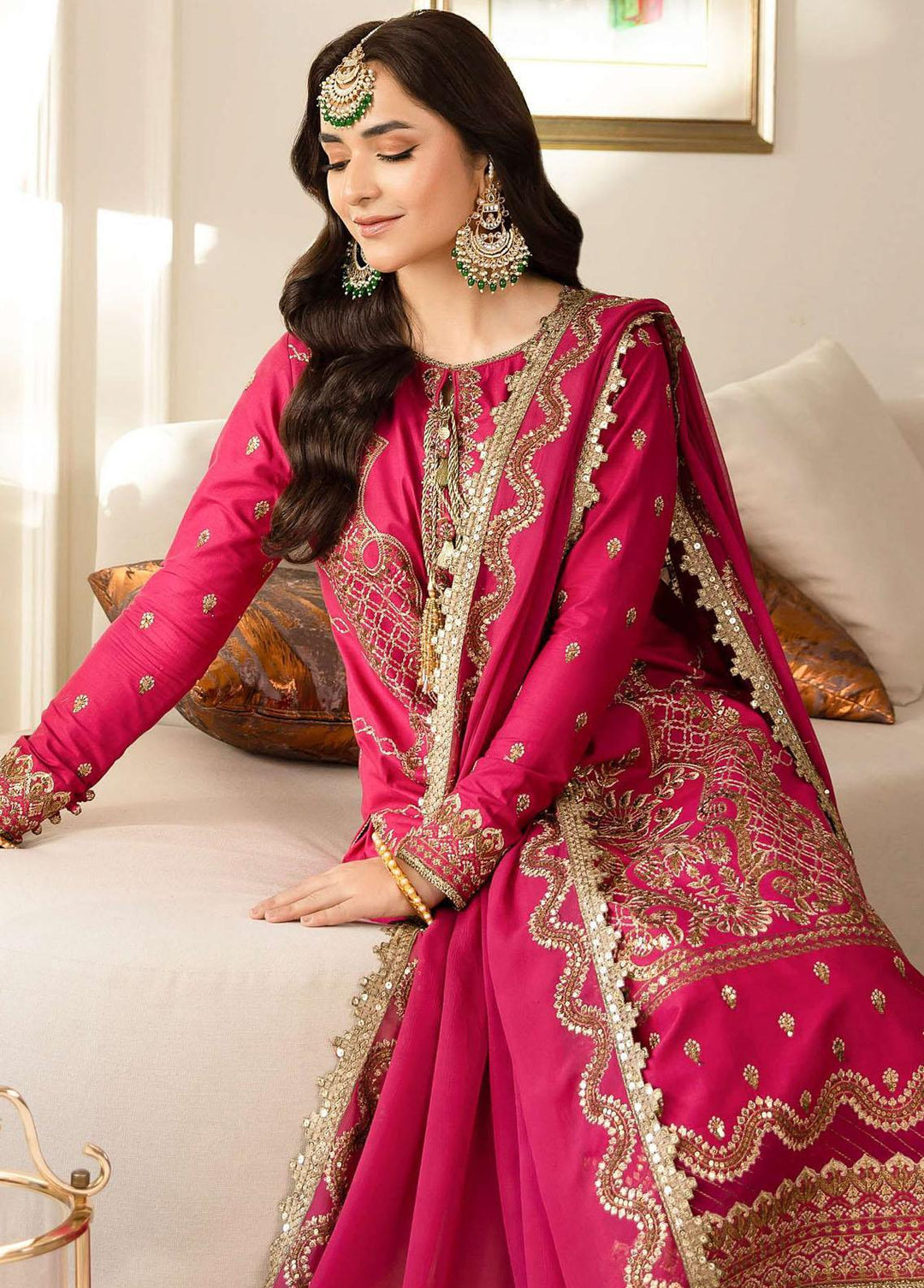 Noorie x Maahru x Meerab By Asim Jofa Embroidered  Suits Unstitched 3 Piece AJ23NMM AJSM-28 - Festive Collection