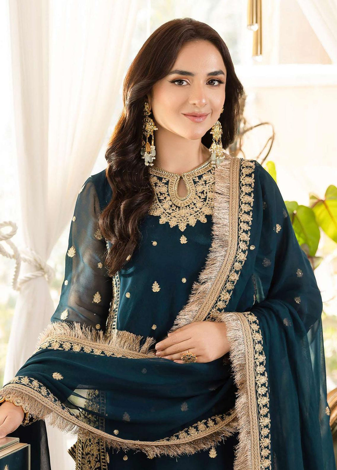 Noorie x Maahru x Meerab By Asim Jofa Embroidered  Suits Unstitched 3 Piece AJ23NMM AJSM-31 - Festive Collection