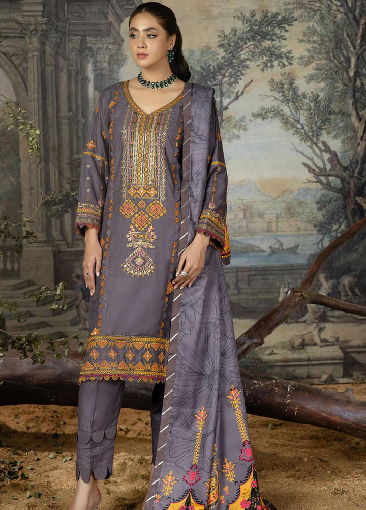 Noorma Kaamal Embroidered Linen Suits Unstitched 3 Piece NK23WL NK-LS-10 - Winter Collection