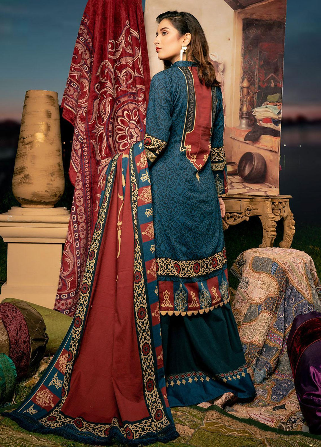 Noorma Kamal Printed Khaddar Suits Unstitched 3 Piece NK21WL Kalmia-09 - Winter Collection