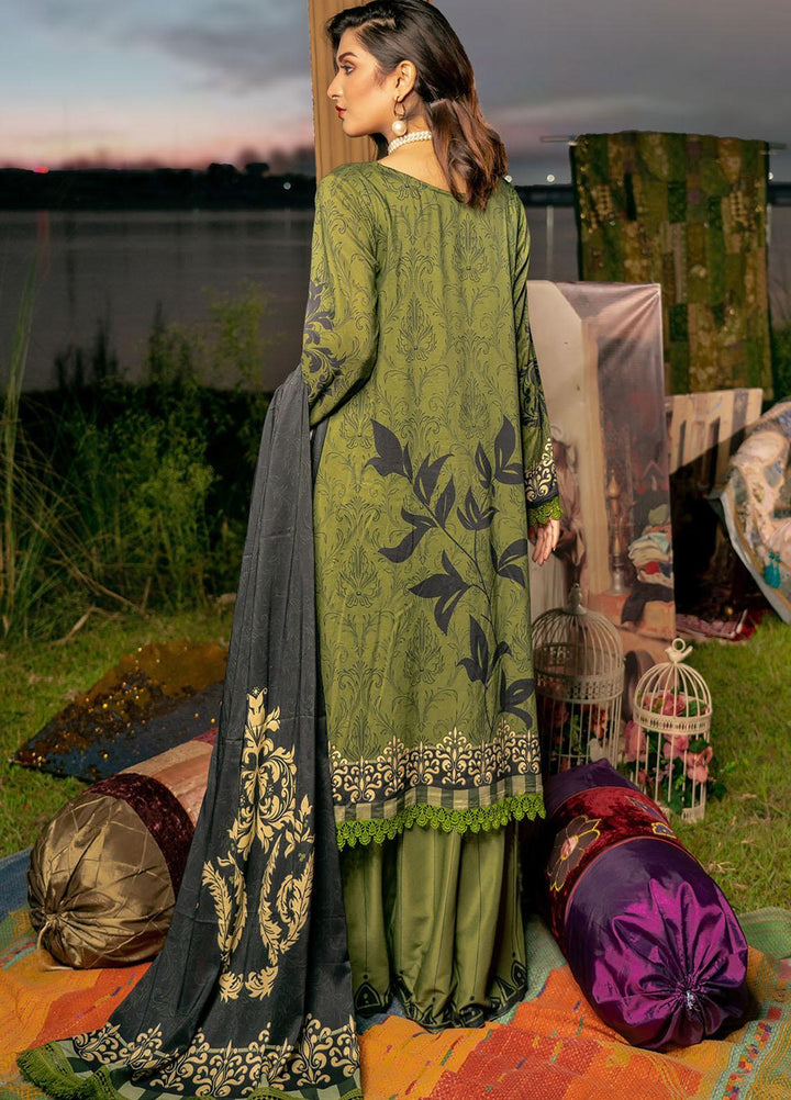Noorma Kamal Printed Linen Suits Unstitched 3 Piece NK21WL Orchid-04 - Winter Collection