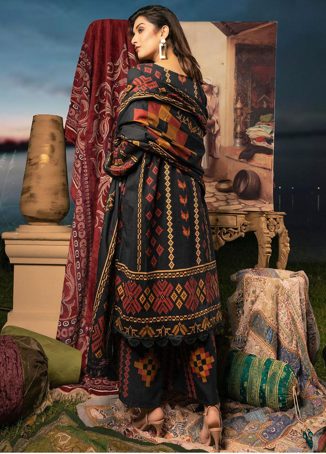 Noorma Kamal Printed Khaddar Suits Unstitched 3 Piece NK21WL Quince-10 - Winter Collection