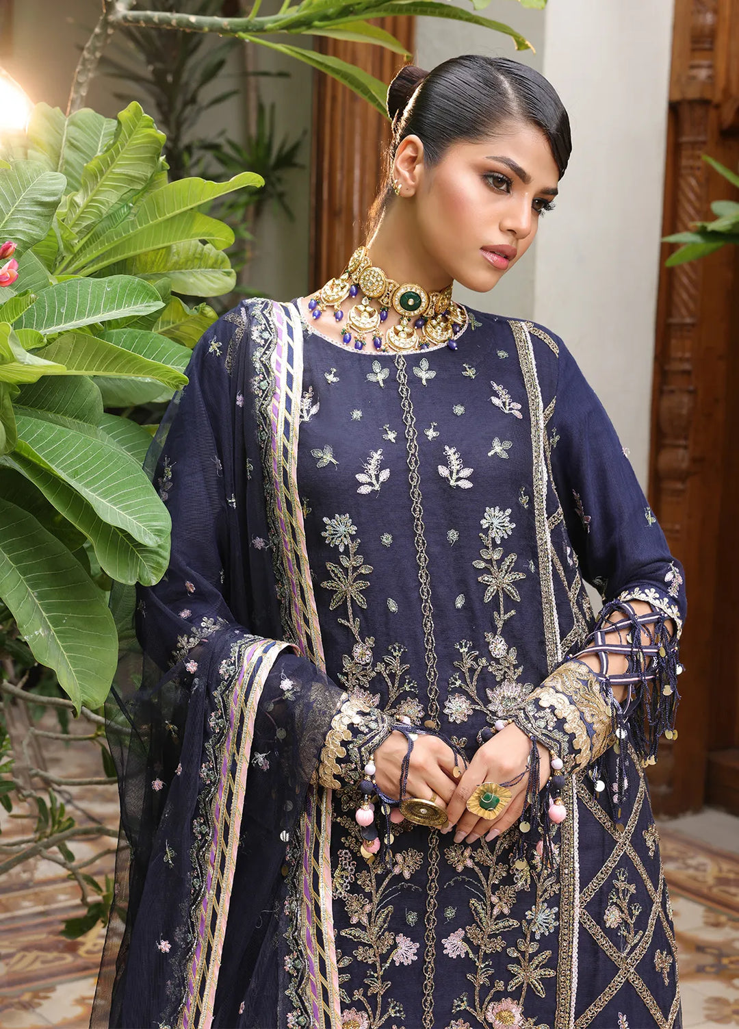 Nora By Salitex Embroidered Net Suit Unstitched 3 Piece SUNS24NO010UT - Formal Collection