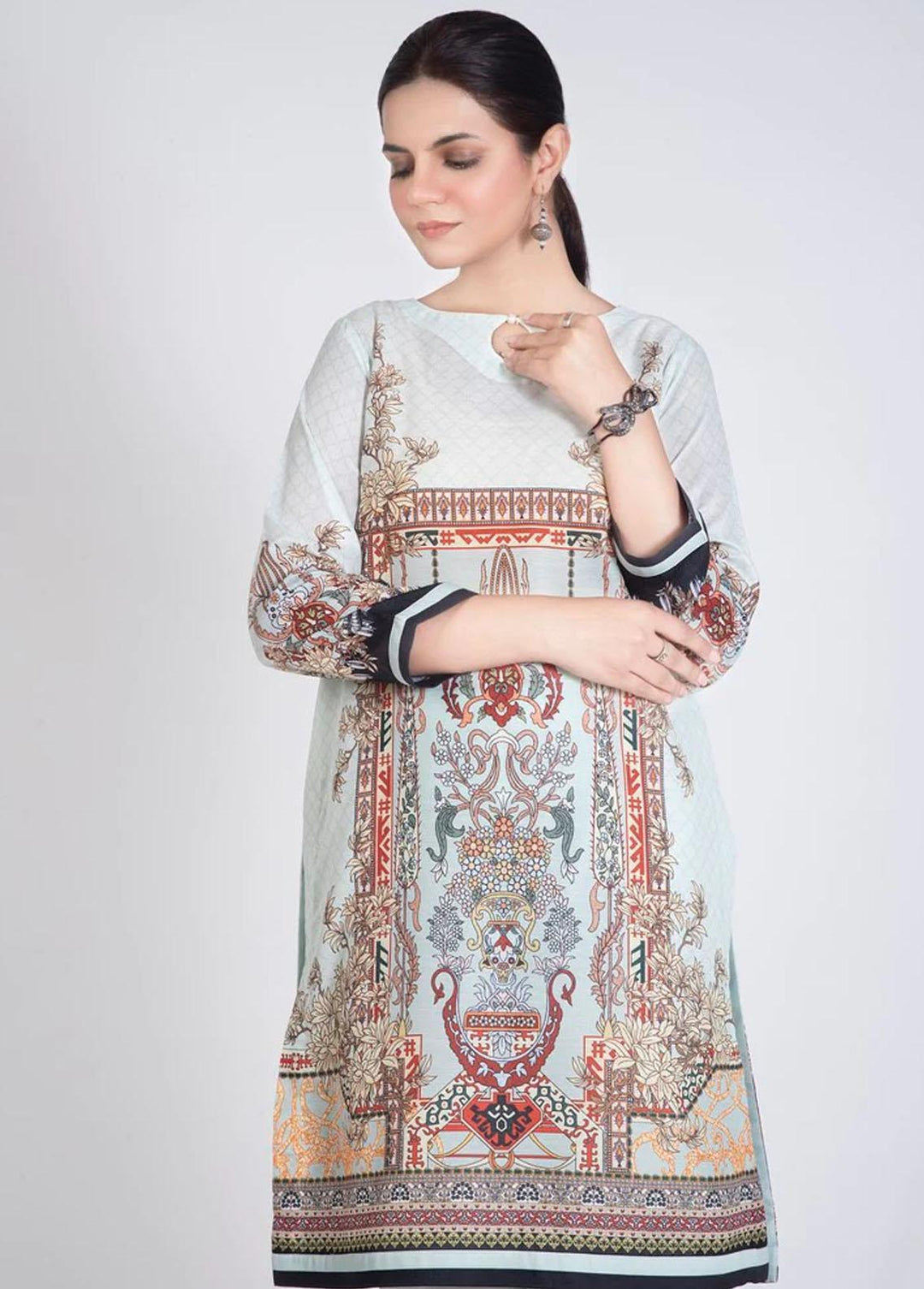Norans Printed Lawn  Unstitched Kurti NRS23L NDPC-PR 14 - Summer Collection