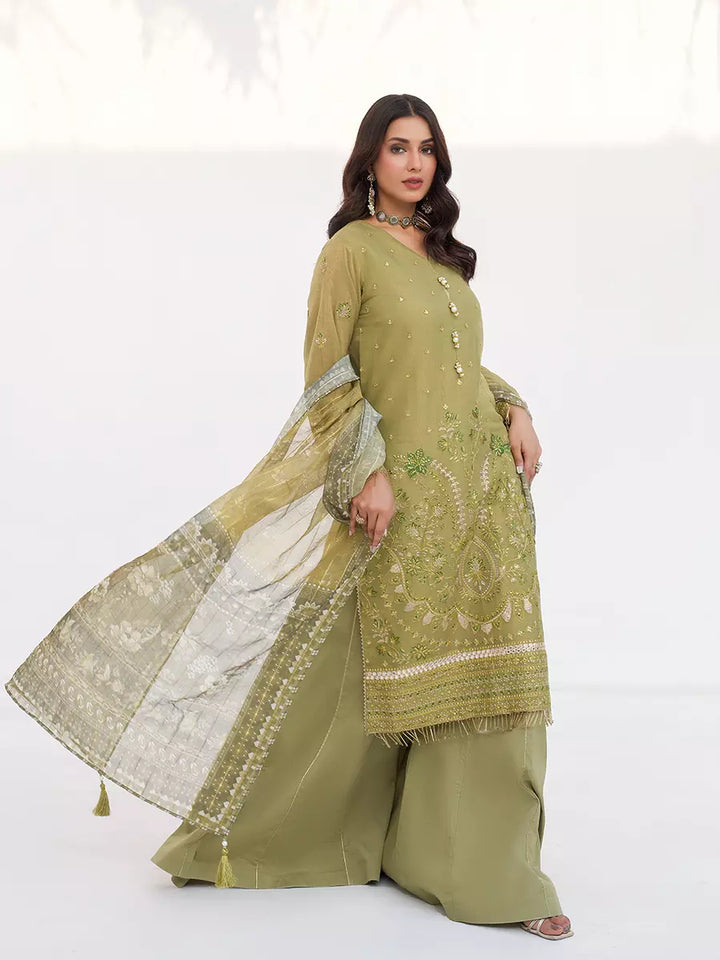 Salitex Unstitched Embroidered Raw Silk 3 Piece Suit SUNW7NO097 - Festive Collection
