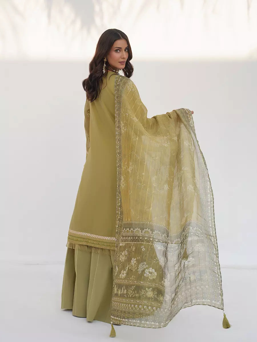 Salitex Unstitched Embroidered Raw Silk 3 Piece Suit SUNW7NO097 - Festive Collection