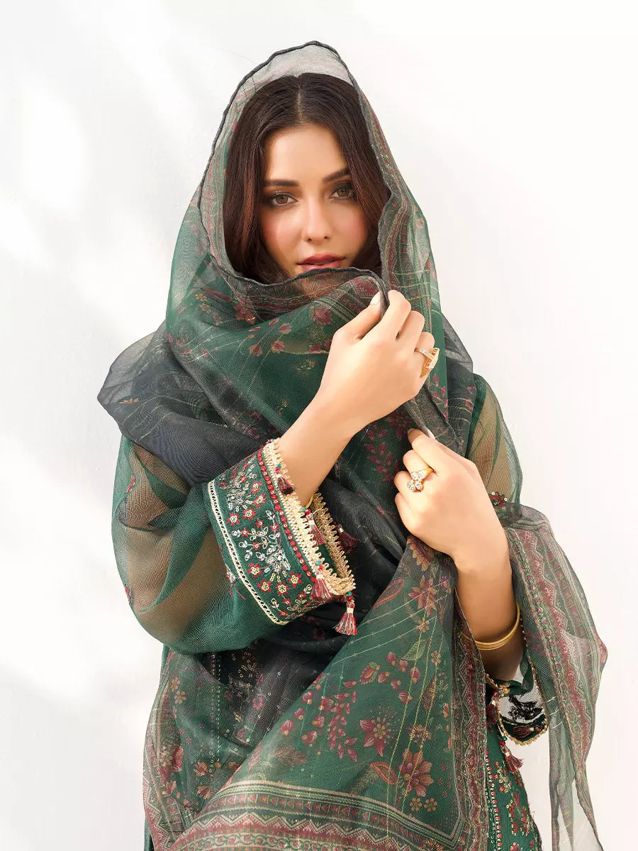 Salitex Unstitched Embroidered Cotton Net 3 Piece Suit SUNW7NO104 - Festive Collection