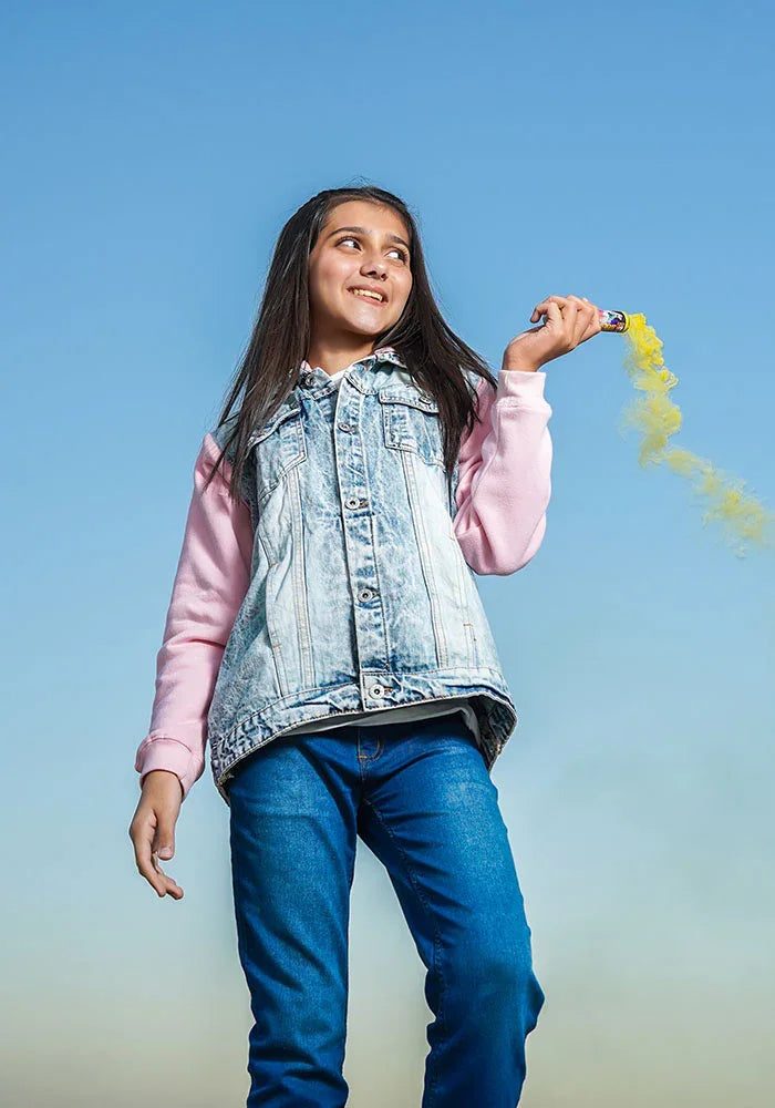 Ochre RTW Solids Girls Denim 1 Piece Girls Denim Jacket - Summer Collection