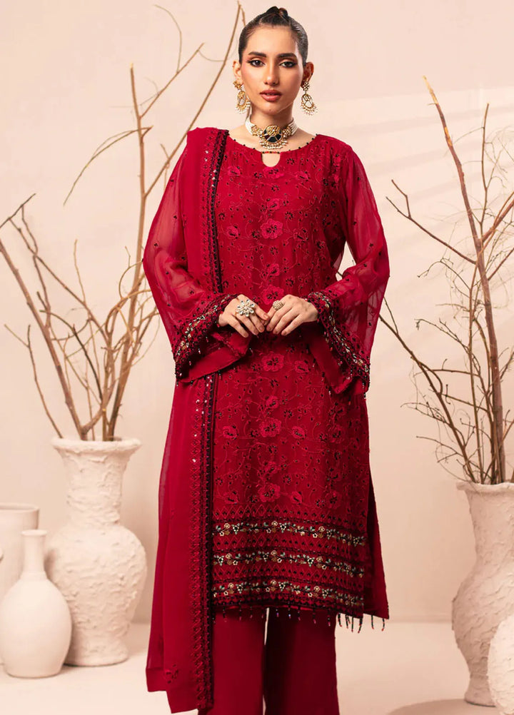 Nur By Shamooz Embroidered Chiffon Suit Unstitched 4 Piece SHM24N SU-097 - Formals Collection