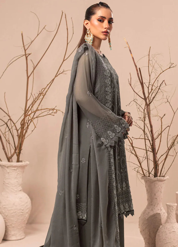 Nur By Shamooz Embroidered Chiffon Suit Unstitched 4 Piece SHM24N SU-099 - Formals Collection