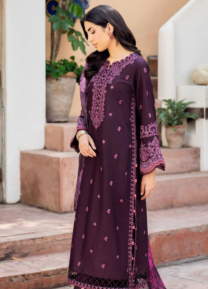 Nura by Zarif Embroidered Lawn Suits Unstitched 3 Piece ZF25TL Nura-04 Faha - Summer Collection