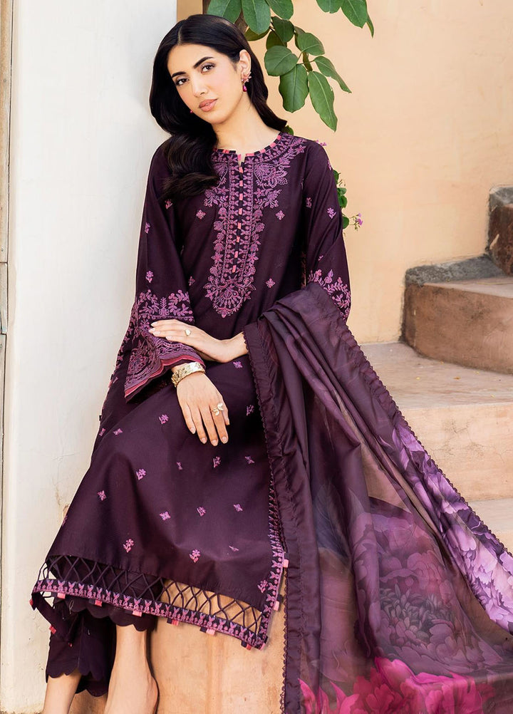 Nura by Zarif Embroidered Lawn Suits Unstitched 3 Piece ZF25TL Nura-04 Faha - Summer Collection