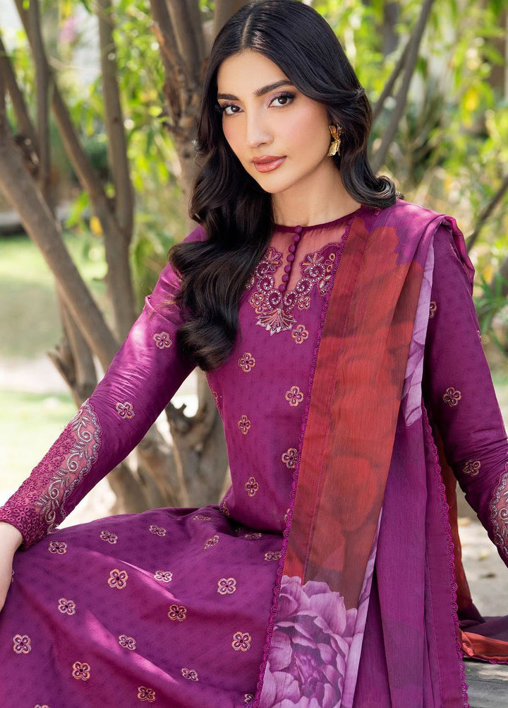 Nura by Zarif Embroidered Lawn Suits Unstitched 3 Piece ZF25TL Nura-08 Mehmal - Summer Collection