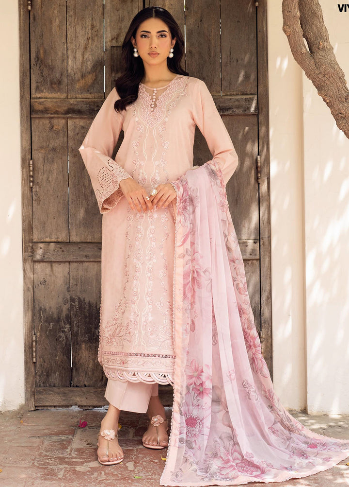 Nura by Zarif Embroidered Lawn Suits Unstitched 3 Piece ZF25TL Nura-09 Viyana - Summer Collection