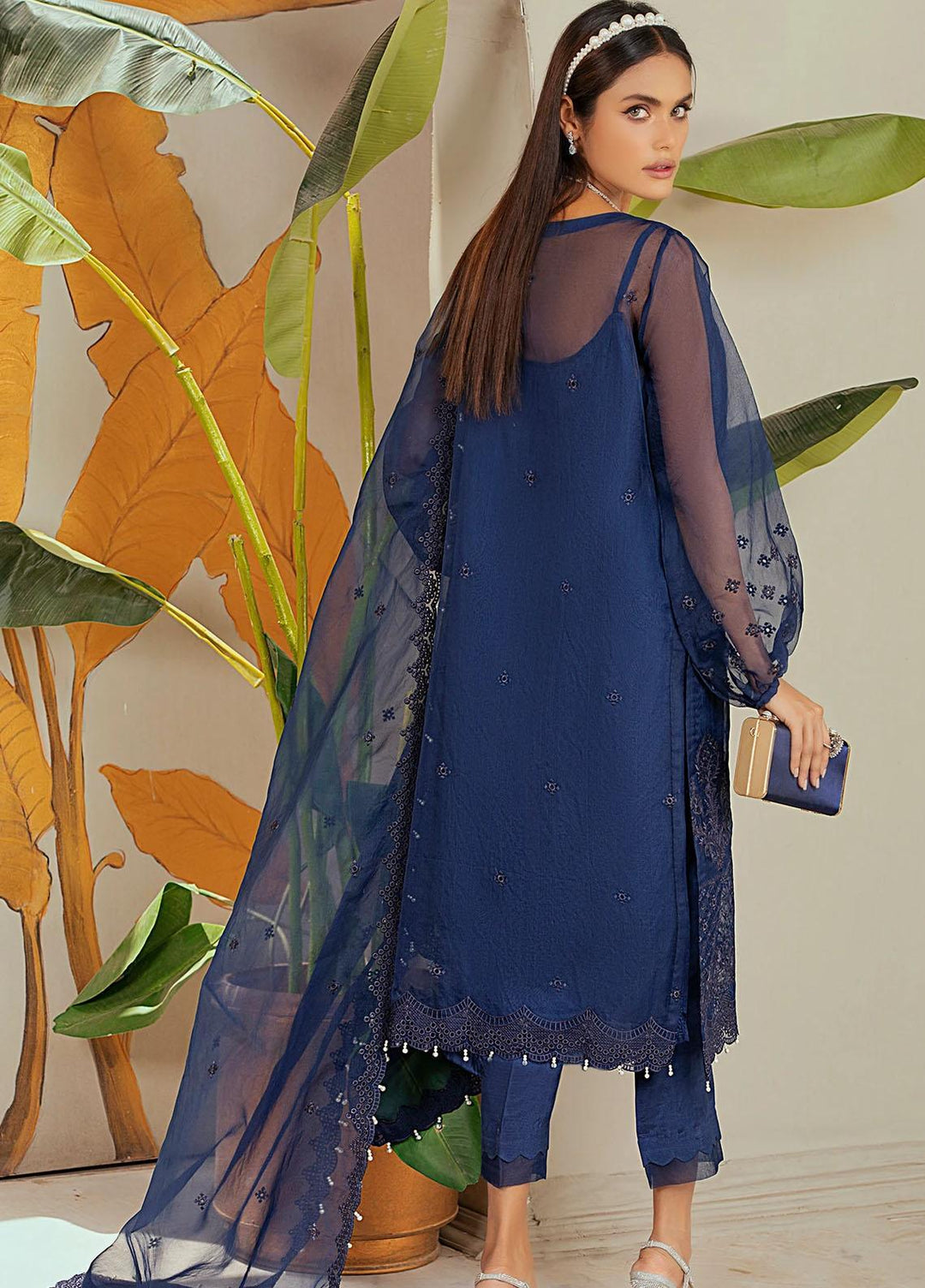 Nurani By Elegance Embroidered Organza Suits Unstitched 3 Piece ELG21N LAILA - Festive Collection