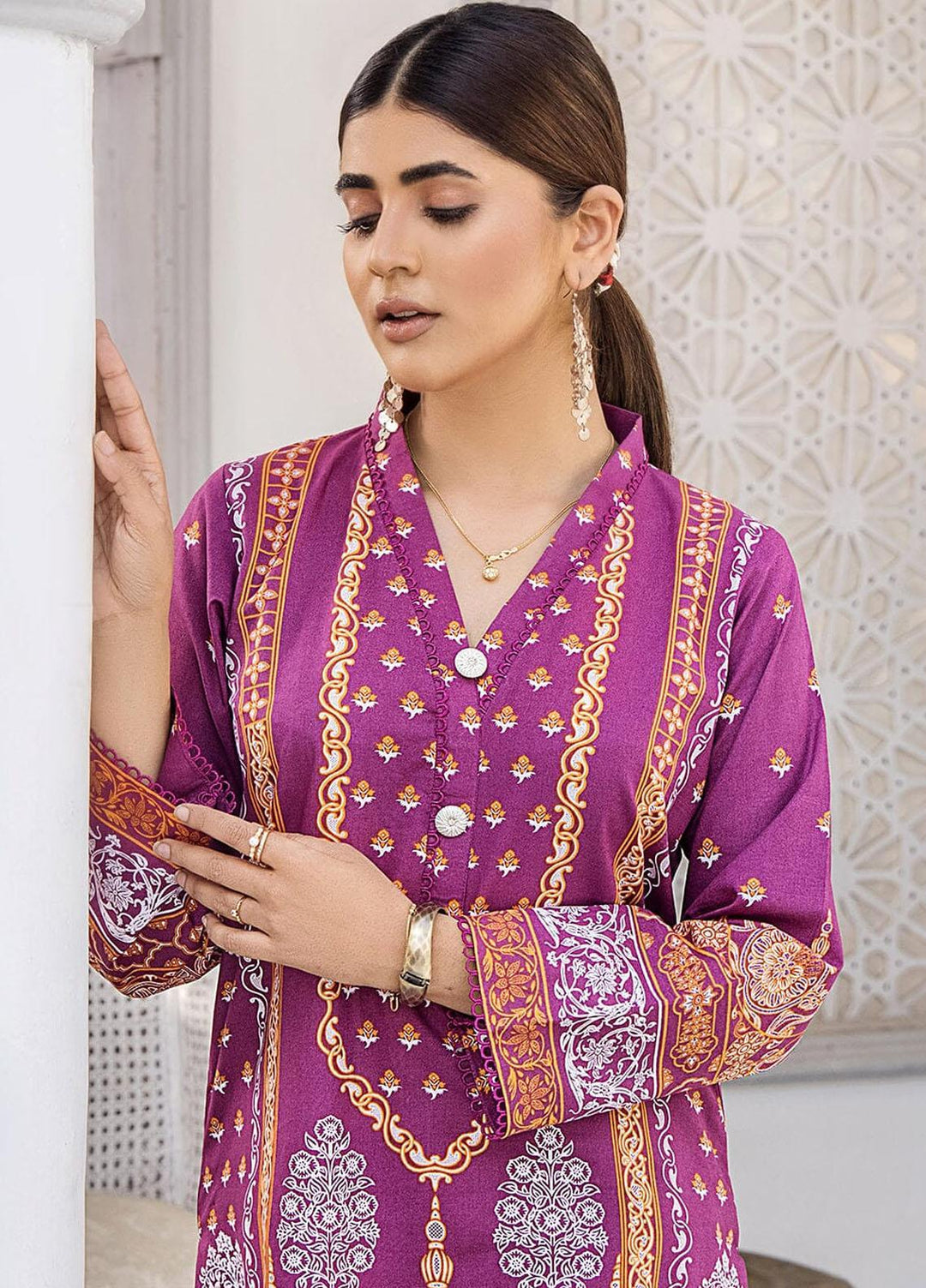 Nureh By Khas Printed Lawn Suits Unstitched 2 Piece KHS23N RKT-1709 - Summer Collection