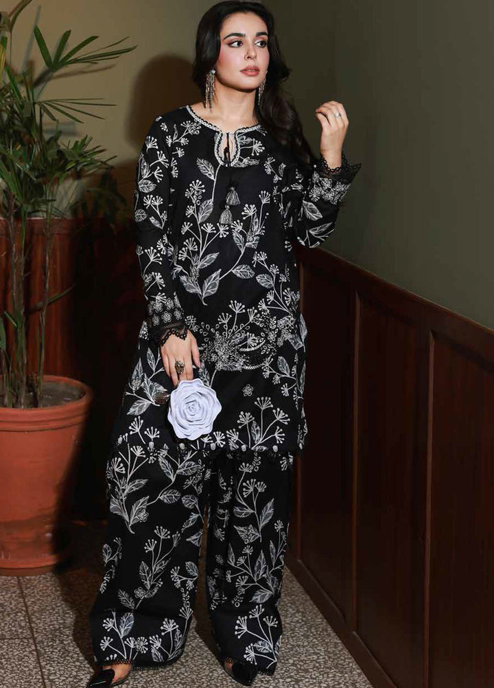 Nureh Chikankari Lawn Suits Unstitched 2 Piece NU25BRU NU2-181 - Summer Collection