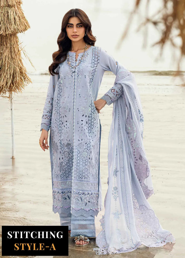 Nureh Chikankari Swiss Lawn Suits Unstitched 4 Piece NU25KE NE-150 - Summer Collection