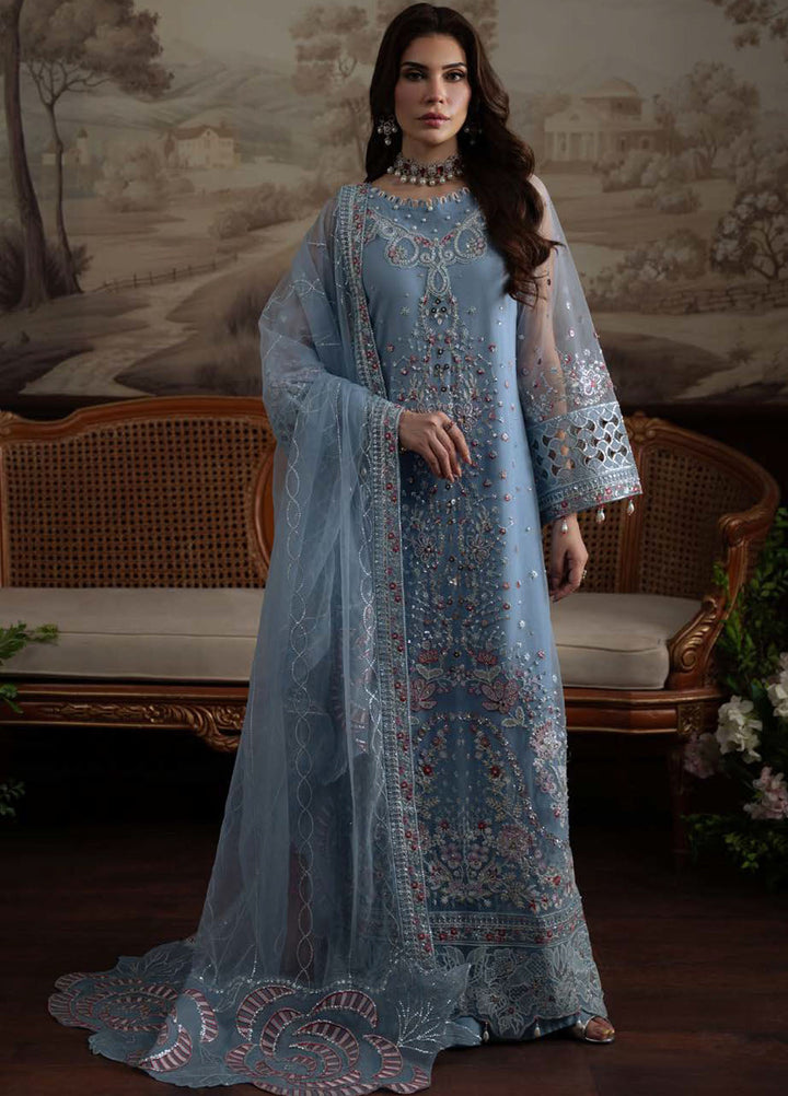 Nureh Embroidered Chiffon Suits Unstitched 4 Piece Suit NU25ELU NEL-74 - Luxury Collection