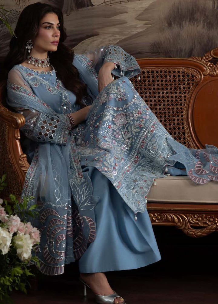 Nureh Embroidered Chiffon Suits Unstitched 4 Piece Suit NU25ELU NEL-74 - Luxury Collection