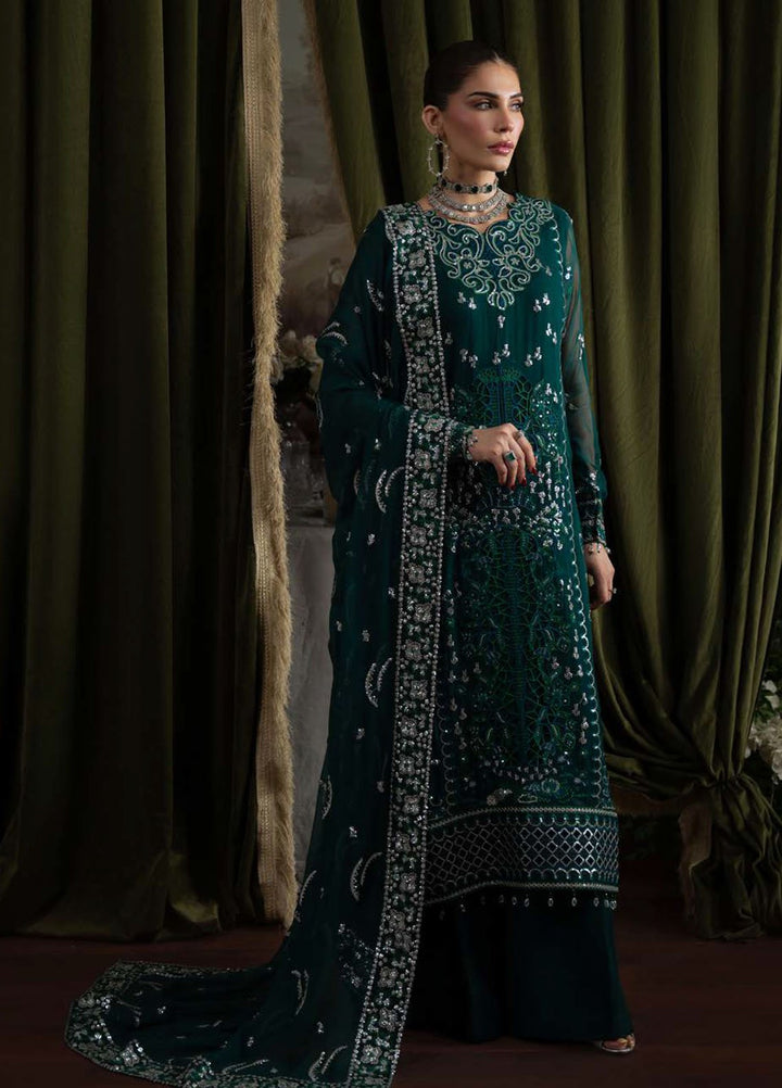 Nureh Embroidered Chiffon Suits Unstitched 4 Piece Suit NU25ELU NEL-77 - Luxury Collection