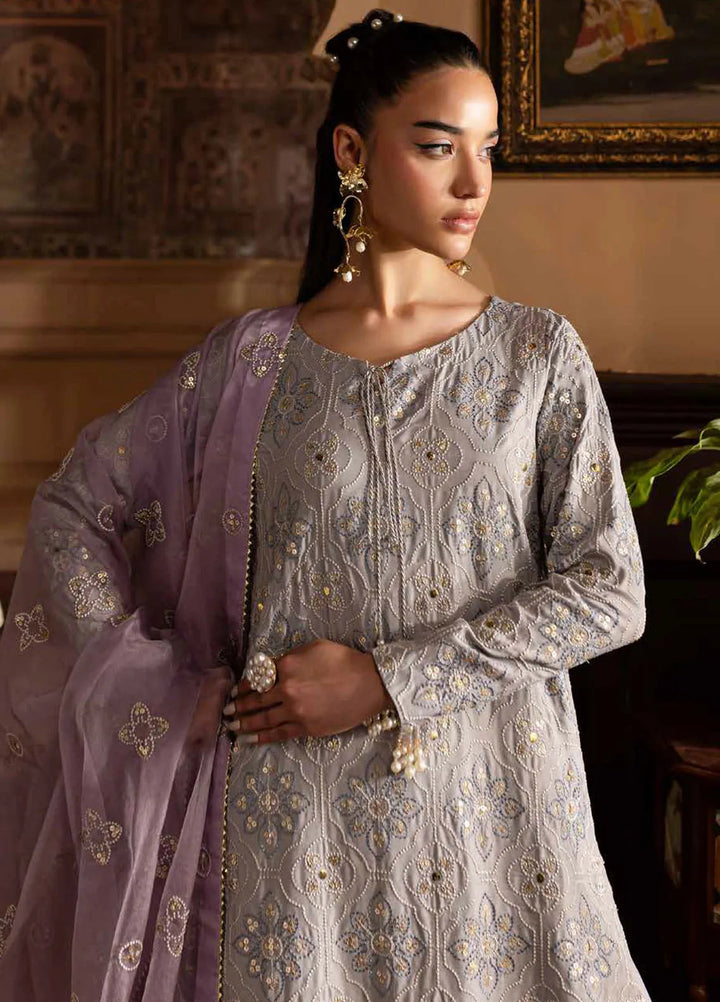Nureh Embroidered Silk Suits Unstitched 3 Piece NU25NM NE-142 - Formals Collection