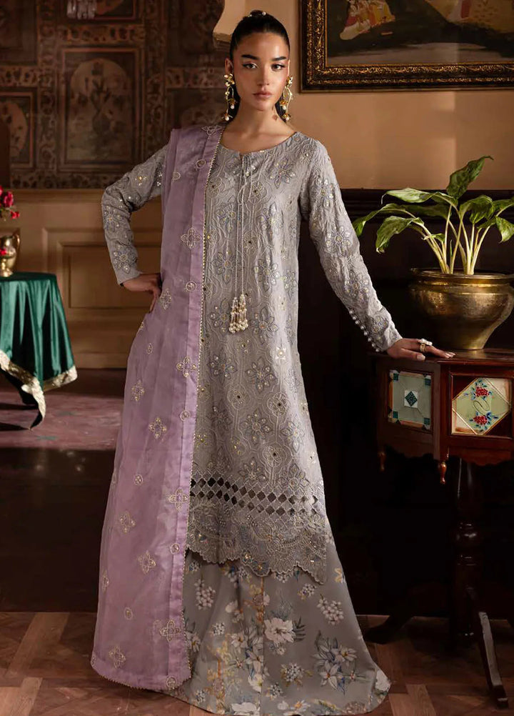Nureh Embroidered Silk Suits Unstitched 3 Piece NU25NM NE-142 - Formals Collection