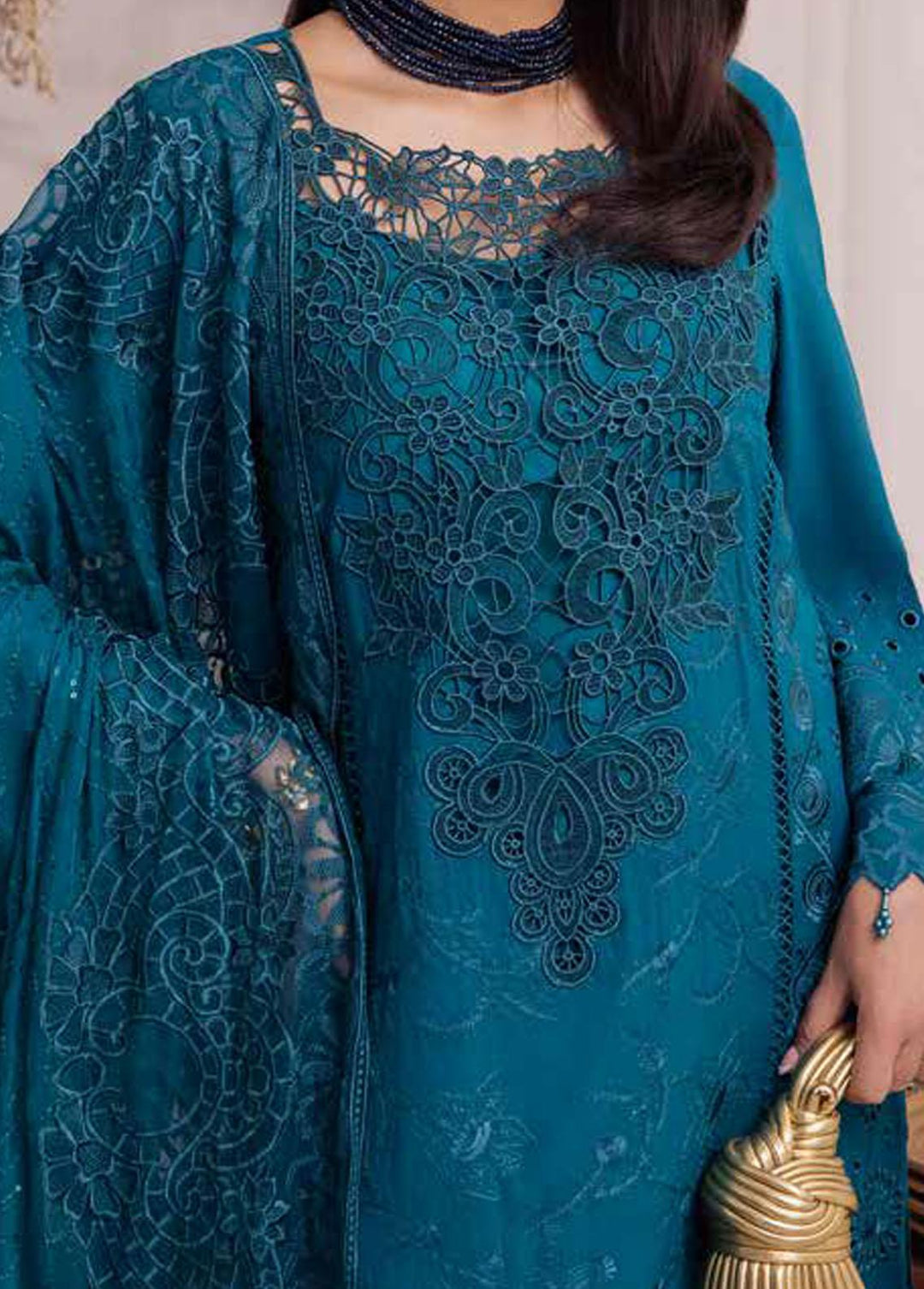 Nureh Embroidered Karandi Suits Unstitched 3 Piece NU23EK NE-42 - Winter Collection