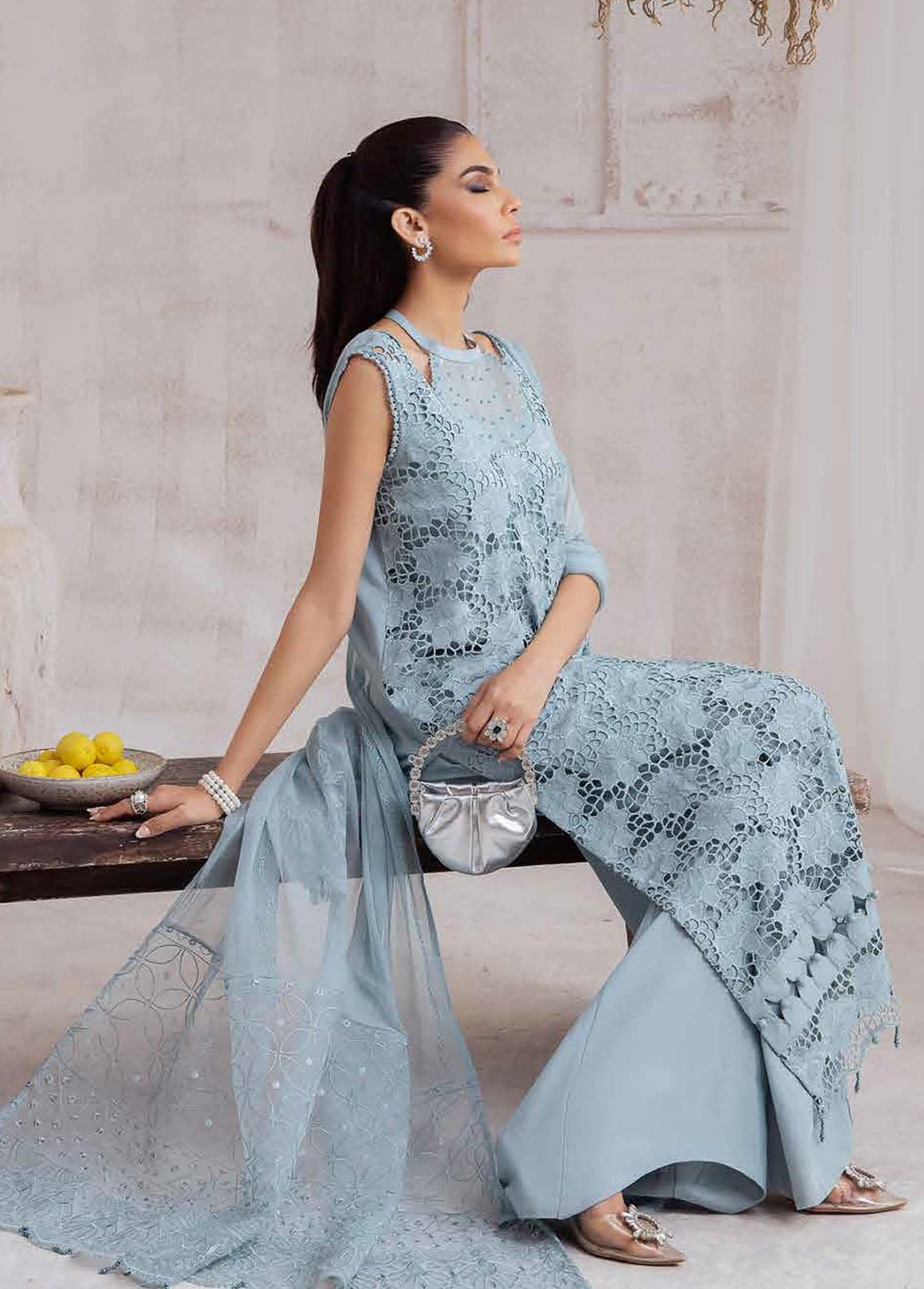 Nureh Embroidered Karandi Suits Unstitched 3 Piece NU23EK NE-44 - Winter Collection