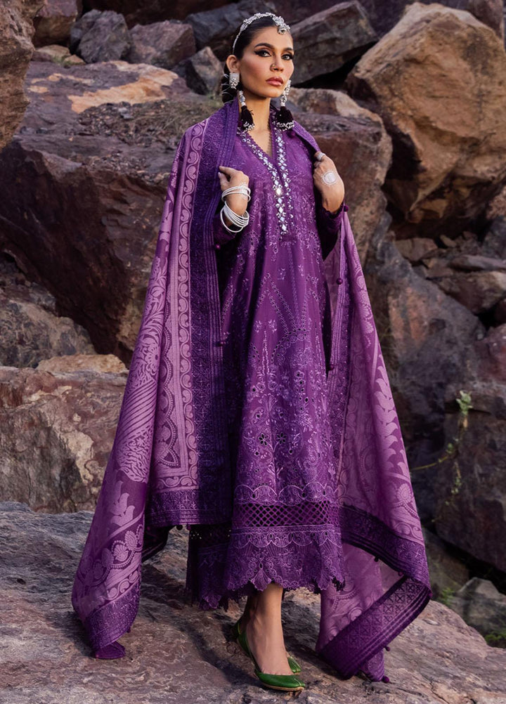 Nureh Embroidered Lawn Suits Unstitched 3 Piece NU23EL NSL-09 - Luxury Festive Collection