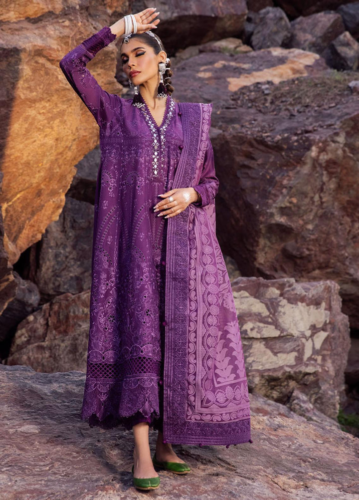 Nureh Embroidered Lawn Suits Unstitched 3 Piece NU23EL NSL-09 - Luxury Festive Collection