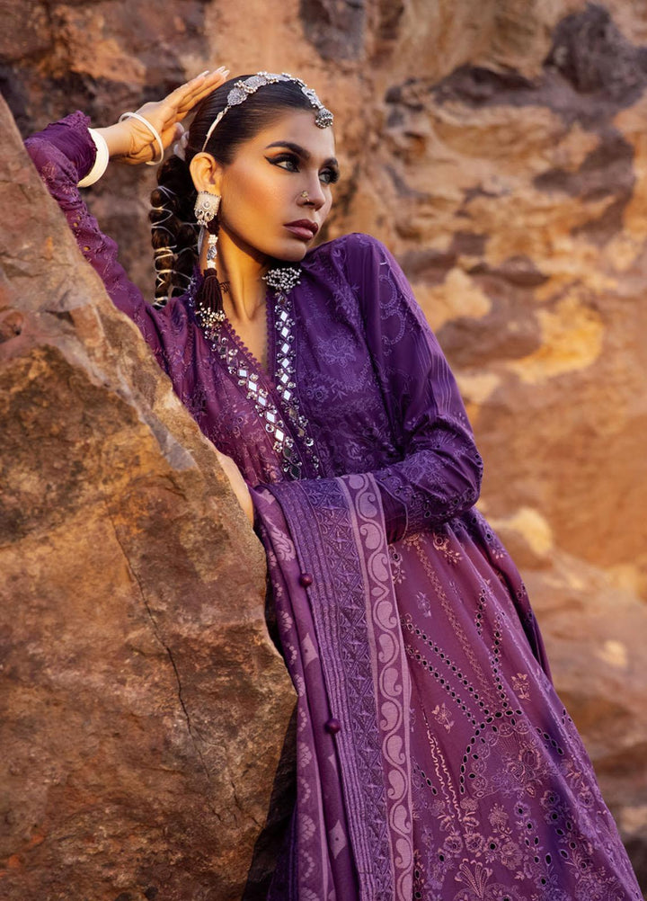 Nureh Embroidered Lawn Suits Unstitched 3 Piece NU23EL NSL-09 - Luxury Festive Collection