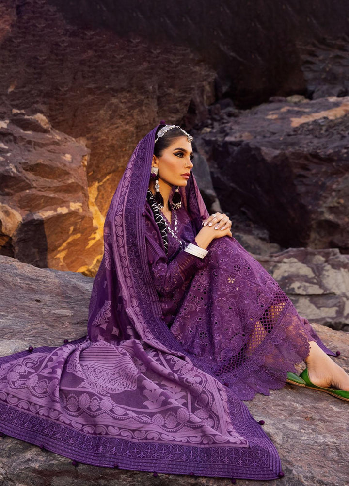 Nureh Embroidered Lawn Suits Unstitched 3 Piece NU23EL NSL-09 - Luxury Festive Collection